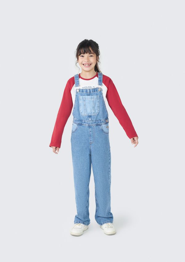 Jardineira Jeans Infantil Menina - Azul 006