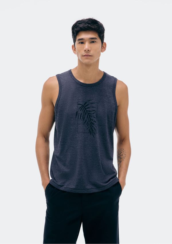 Regata Básica Masculina Regular Com Estampa - Cinza XXG