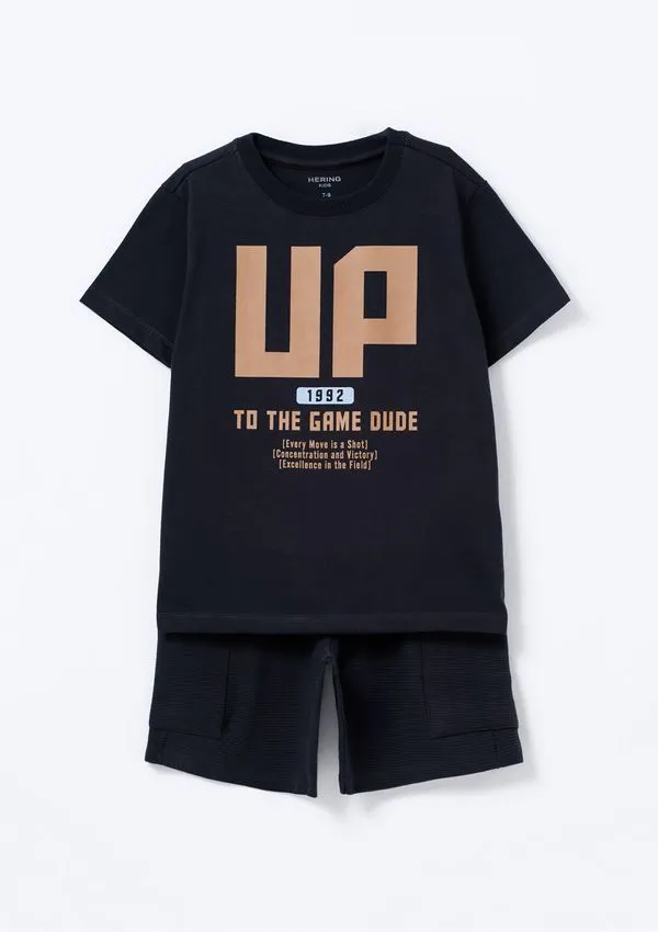 Conjunto Infantil Menino Oversized Estampado - Azul 012