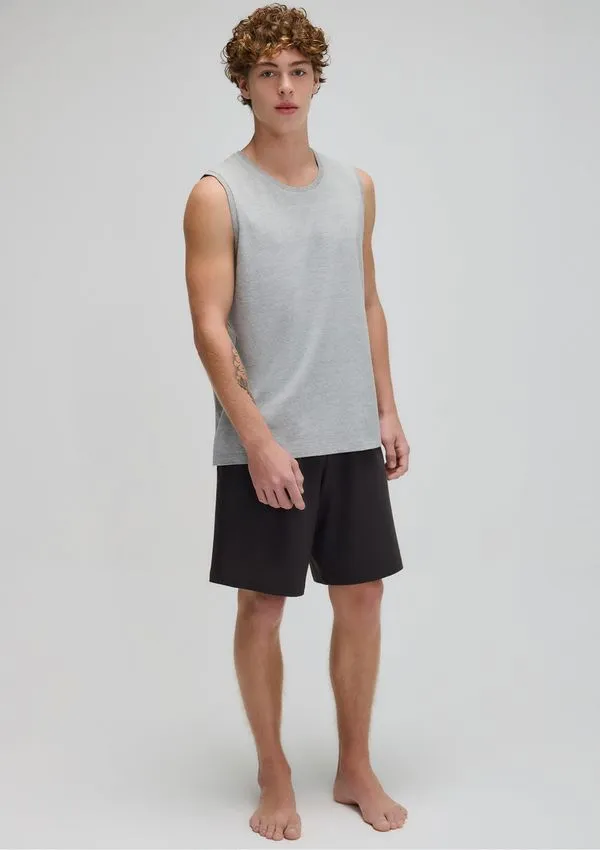 Pijama Curto Masculino Básico Em Algodão - Cinza M