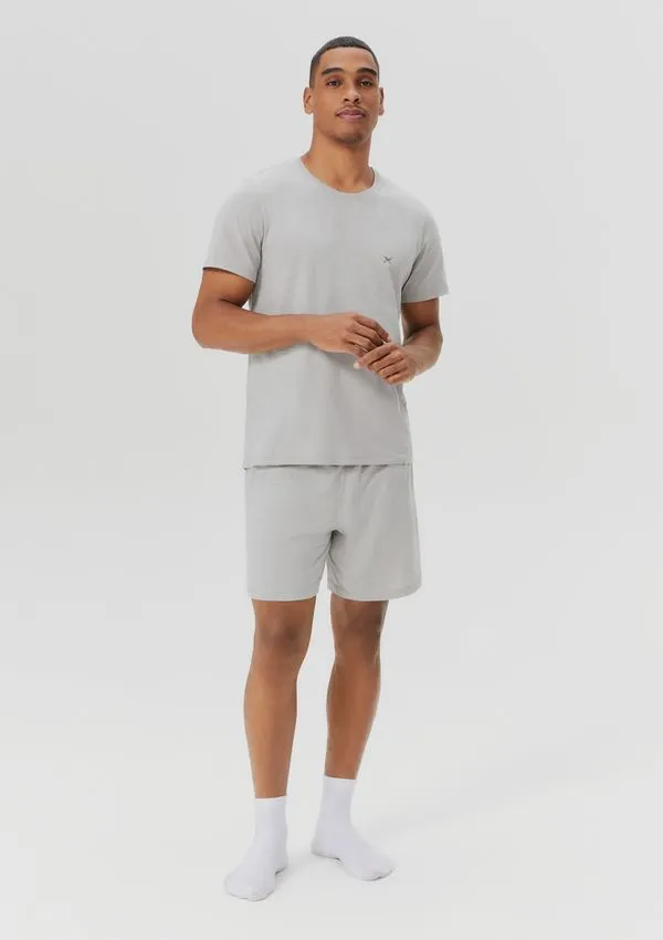 Pijama Curto Masculino Com Estampa Peixinho - Cinza XG