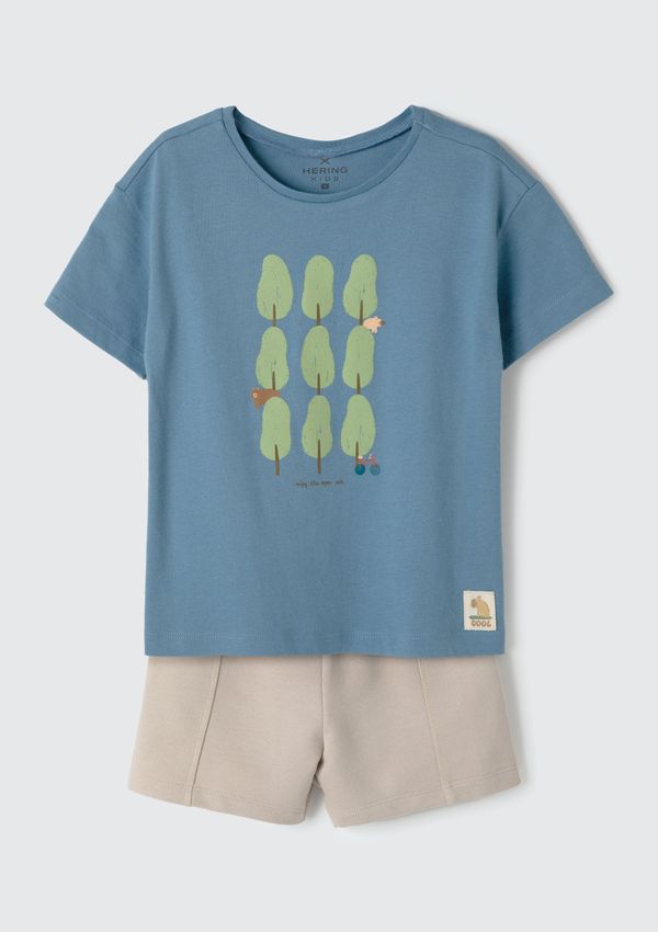 Conjunto Curto Infantil Menino Com Estampa - Azul 004