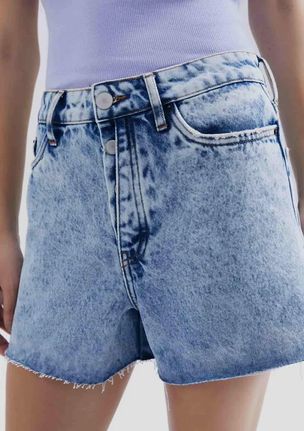 Shorts Jeans Feminino Barra A Fio - Azul 034