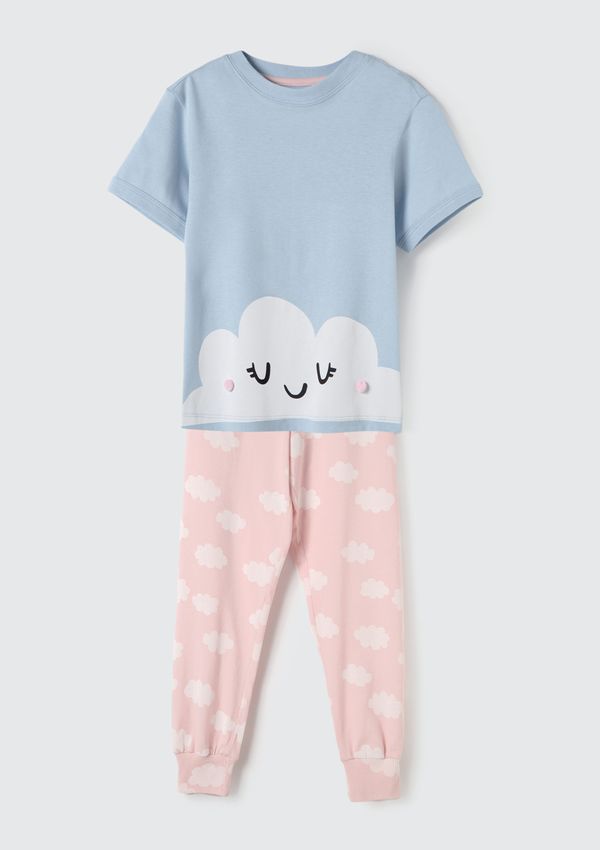 Pijama Infantil Menina Regular Com Estampa - Azul 010