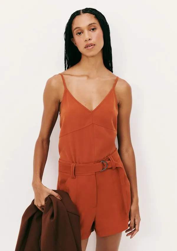 Regata Feminina Alças Finas Peach Toutch - Terracota XP