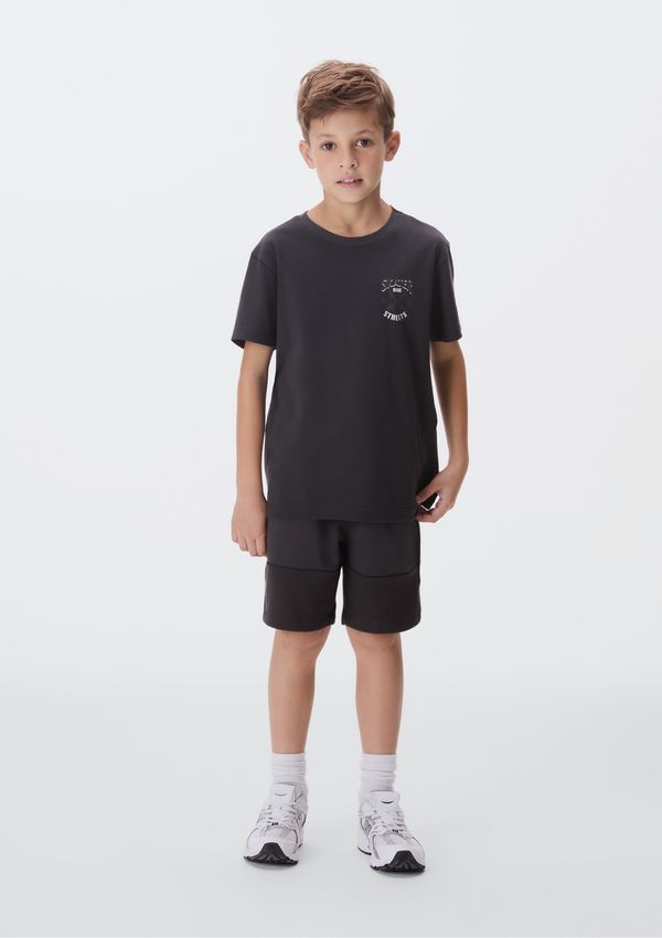 Conjunto Curto Infantil Menino Com Estampa - Preto 005