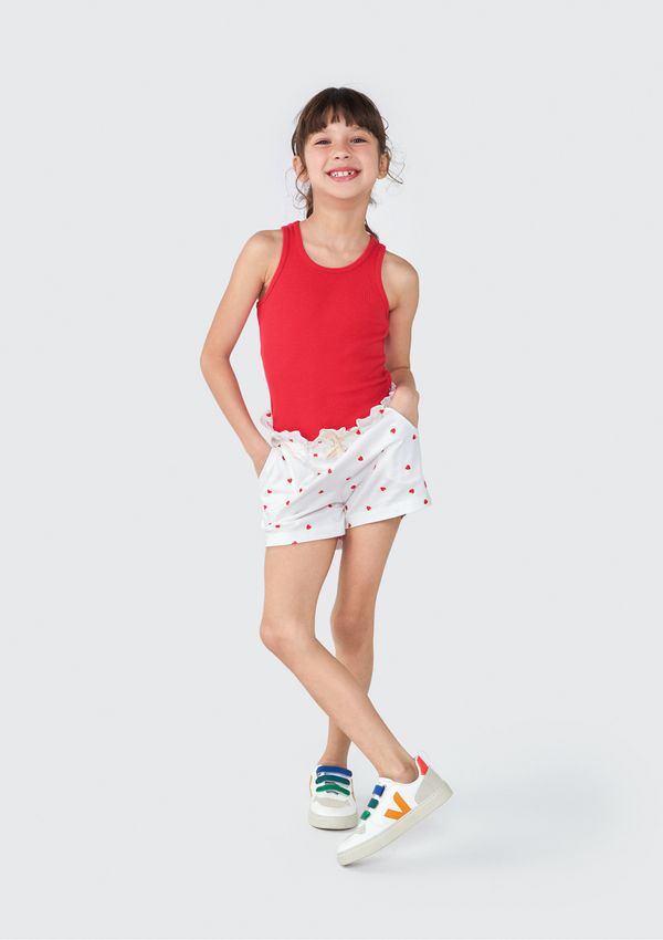 Shorts Básico Infantil Menina Clochard Estampado - Off white 008