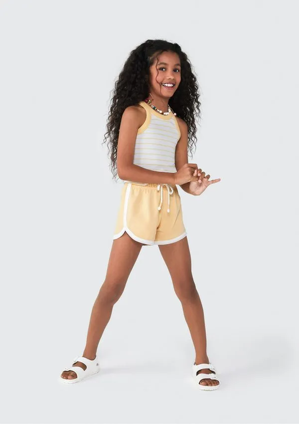 Shorts Infantil Menina - Amarelo 010