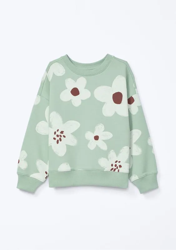 Blusão de Moletom Infantil Menina Estampado - Verde 006