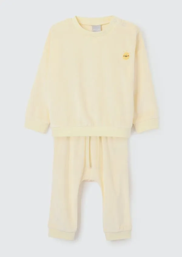 Conjunto Longo Bebê Unissex Em Plush - Amarelo 03M