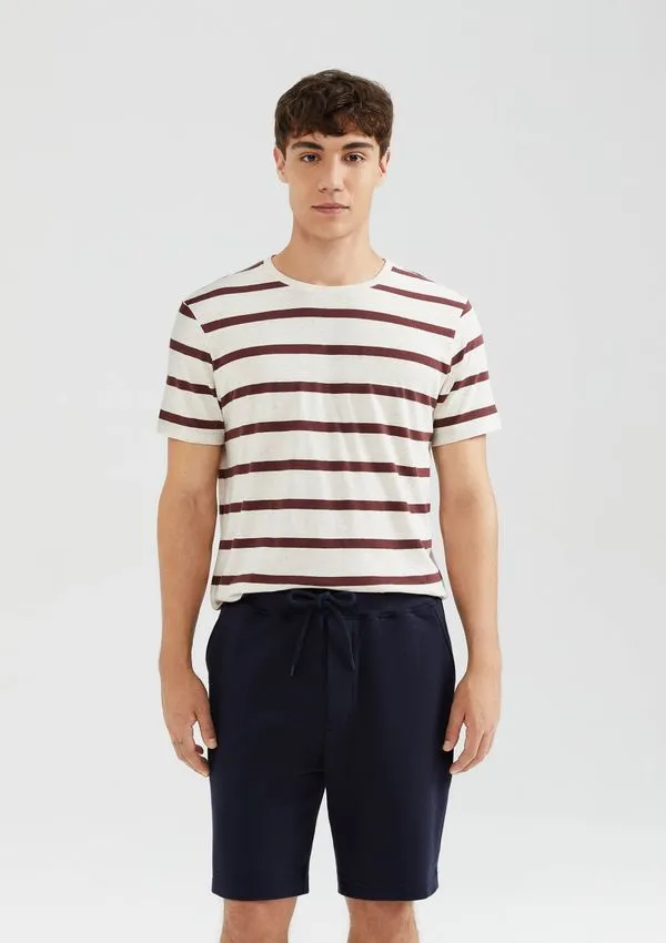 Bermuda Básica Masculina Reta Em Moletom - Azul M