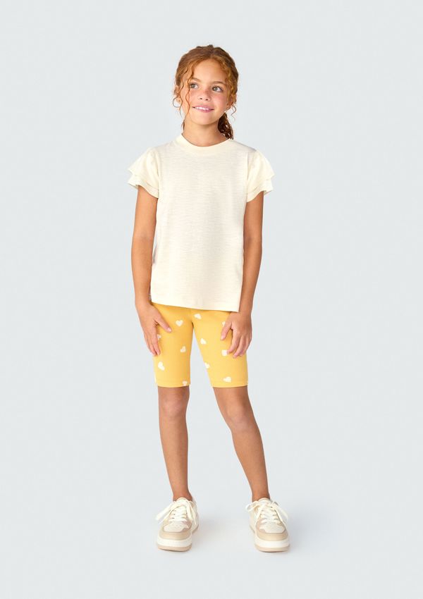Bermuda Infantil Menina Estampada - Amarelo 012