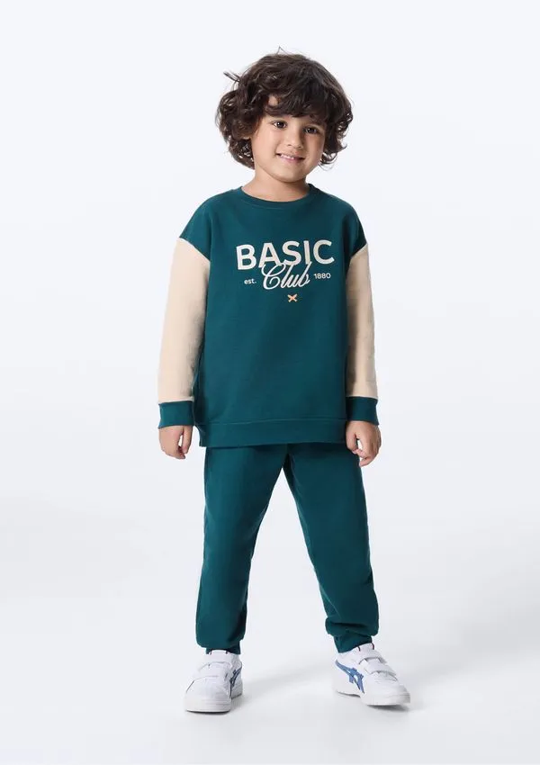 Conjunto Manga Longa Infantil Menino Toddler - Verde 004