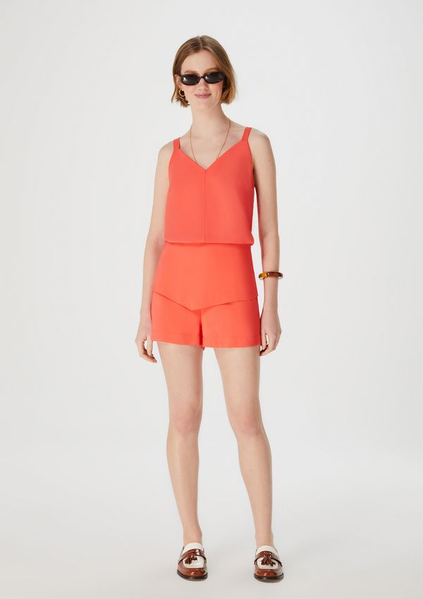 Shorts Feminino Curto Cintura Alta - Vermelho 042