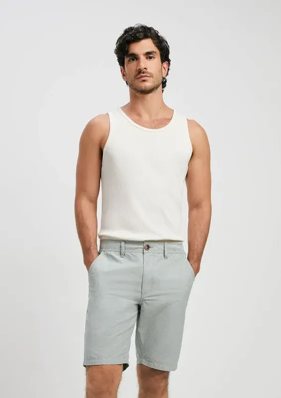 Bermuda Masculina Chino Fio Tinto - Verde 036
