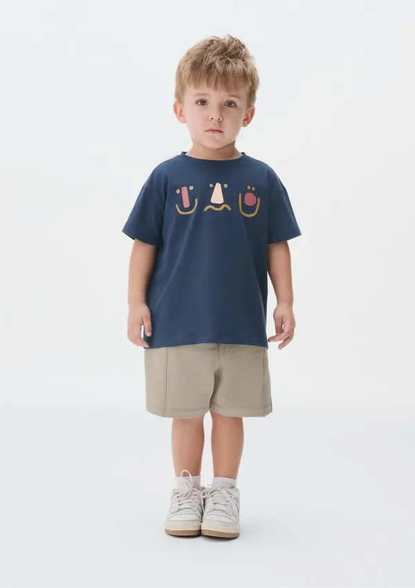 Conjunto Curto Infantil Menino Com Estampa - Azul 001