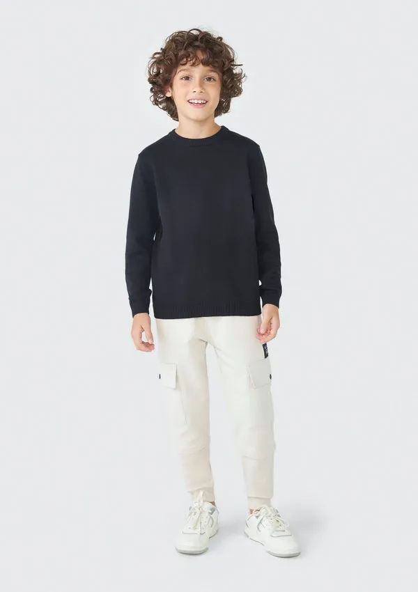 Calça Infantil Menino Jogger - Bege 012