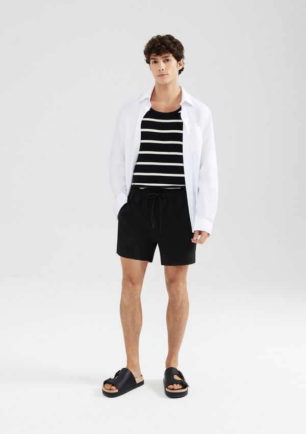 Shorts Praia Masculino Com Cordão - Preto M
