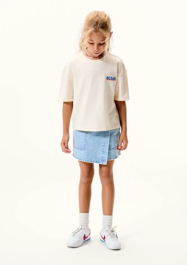 Shorts Saia Infantil Menina Jeans - Azul 016