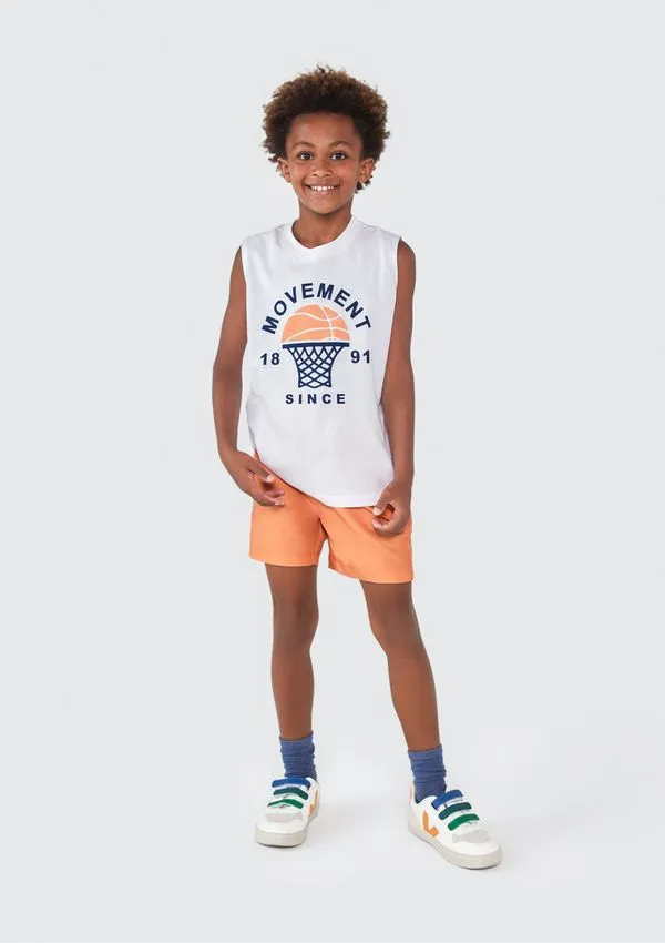 Shorts Infantil Menino Em Tactel - Laranja 012