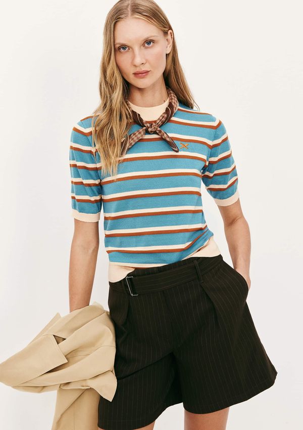 Blusa Feminina Em Tricô Fio Tinto - Azul G