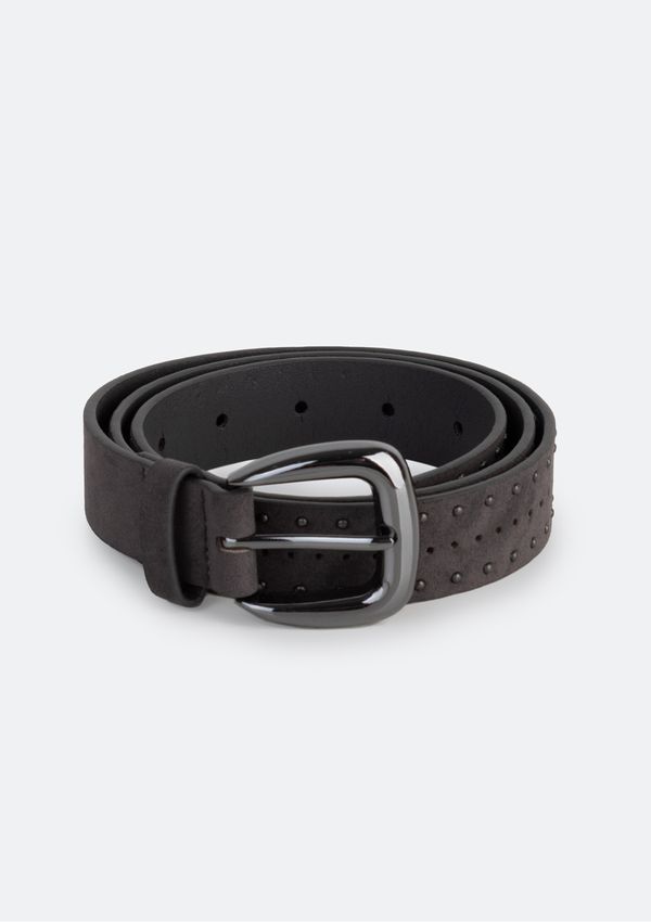 Cinto Feminino em Suede com Tachas - Cinza P