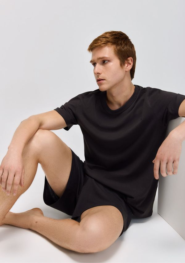 Pijama Curto Masculino Em Malha De Algodão - Cinza M