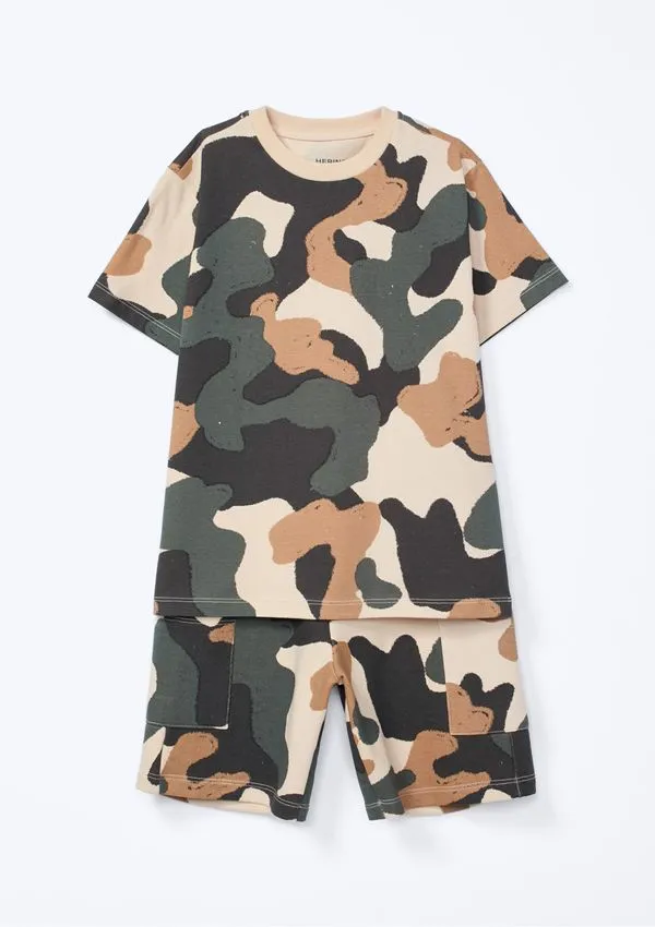 Conjunto Curto Infantil Menino Regular - Bege 008