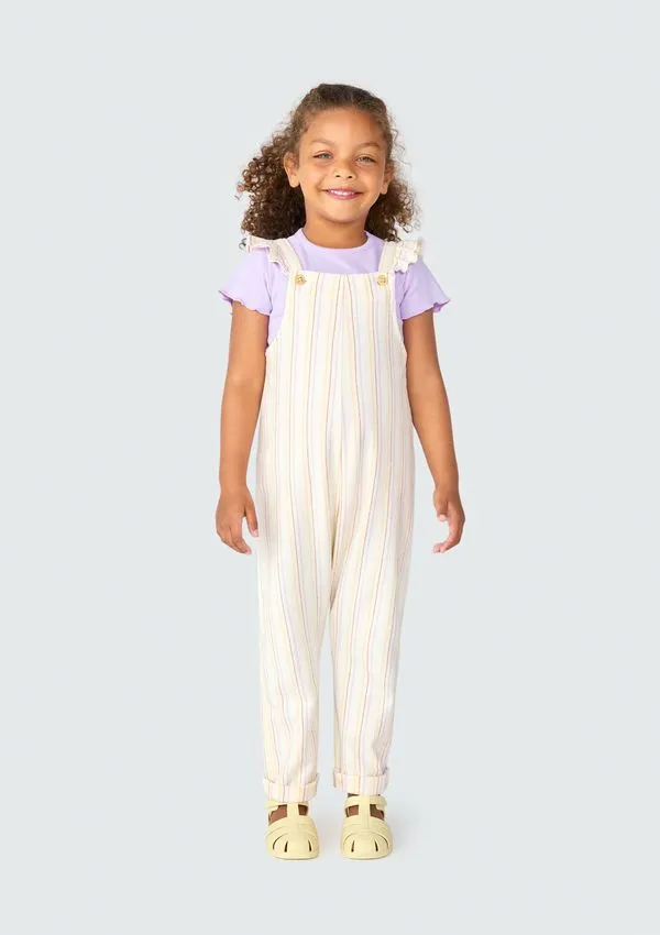 Macacão Longo Infantil Menina Toddler - Off white 002
