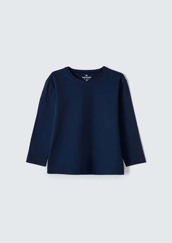 Camiseta Básica Infantil Menino Toddler Manga Longa - Azul 001