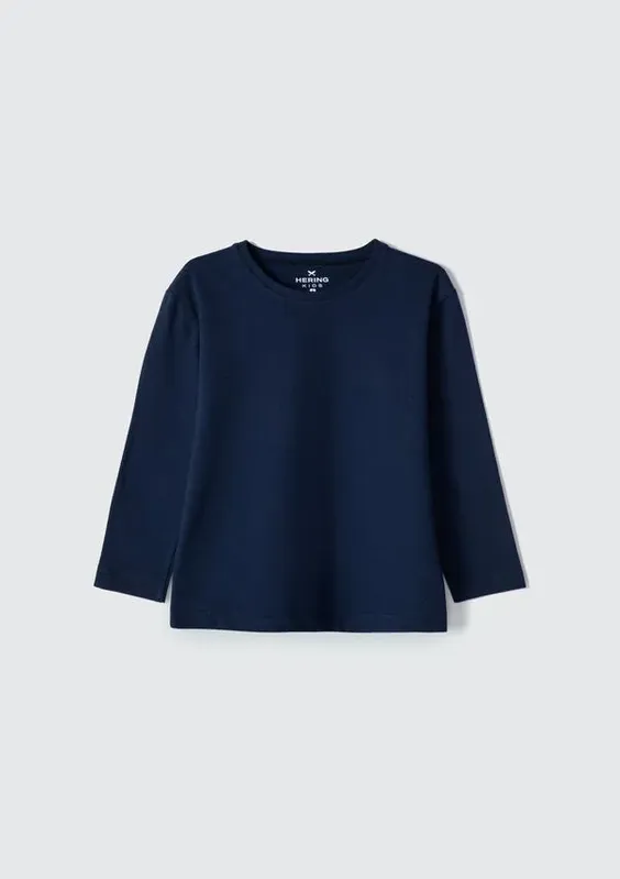 Camiseta Básica Infantil Menino Toddler Manga Longa - Azul 001
