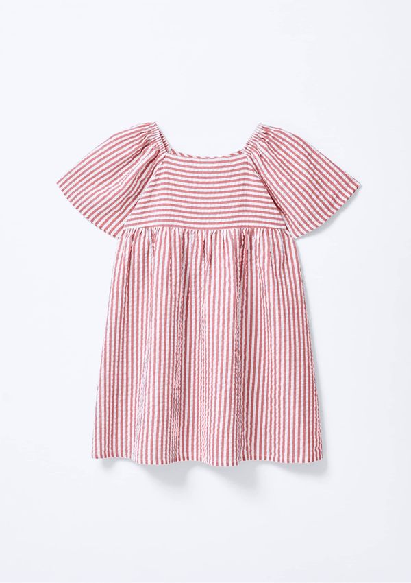 Vestido Infantil Menina Fio Tinto - Vermelho 006