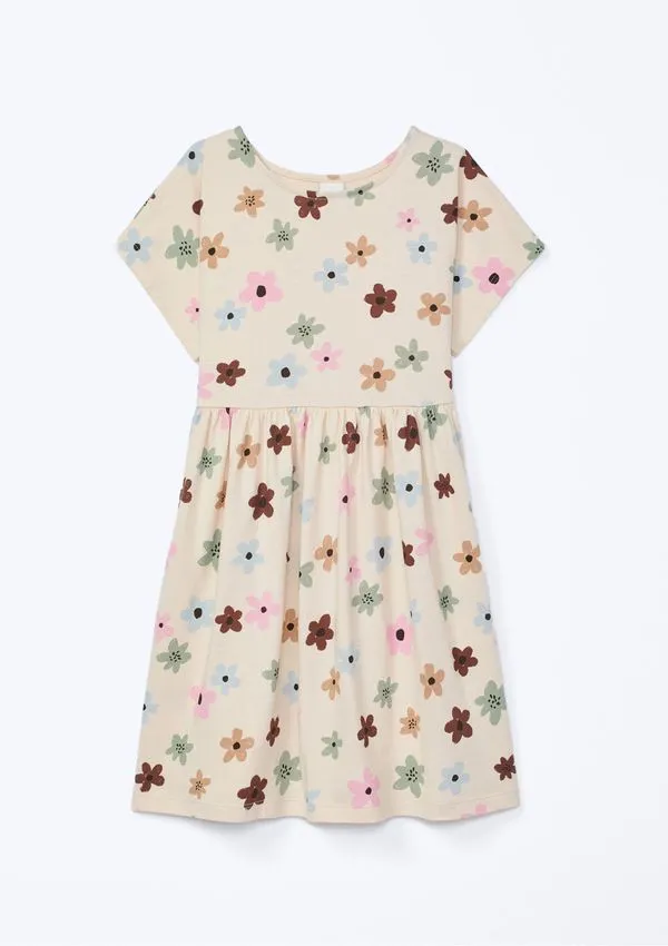 Vestido Curto Infantil Estampado - Nude 005