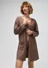 Robe Manga Longa Em Tricô - Marrom G