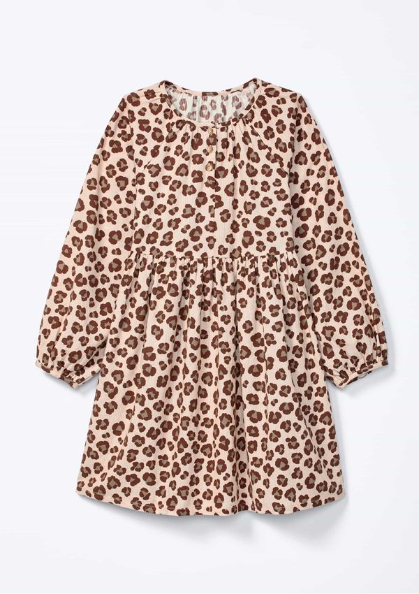 Vestido Infantil Texturizado Estampado - Nude 006