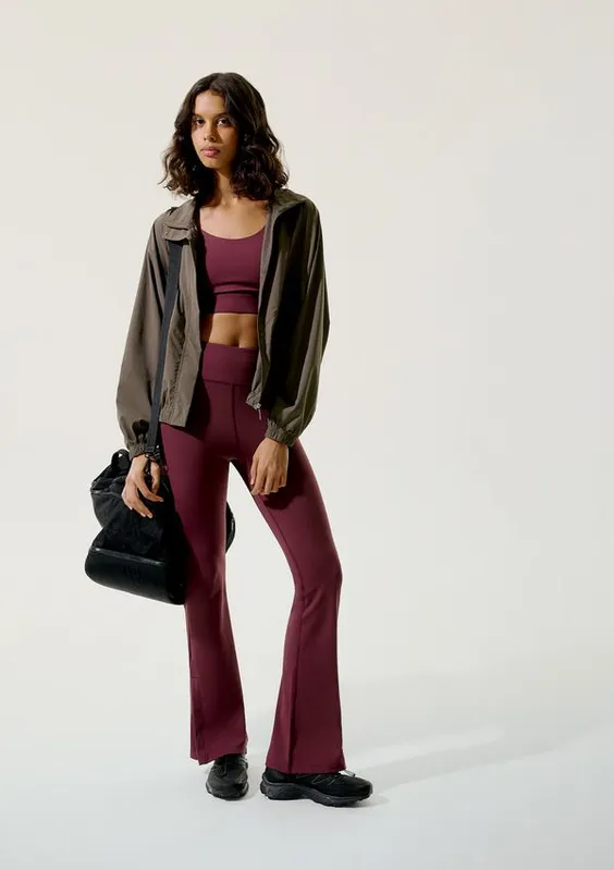 Calça Esportiva Feminina Cintura Alta - Vinho XP