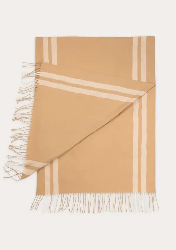 Cachecol Feminino Com Franja - Bege UNI
