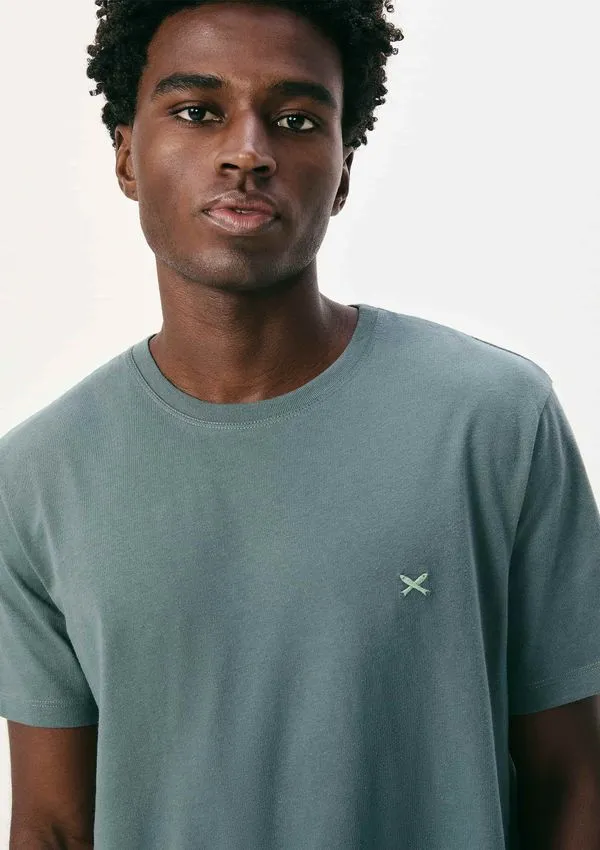 Camiseta Básica Masculina World Com Bordado - Azul XG