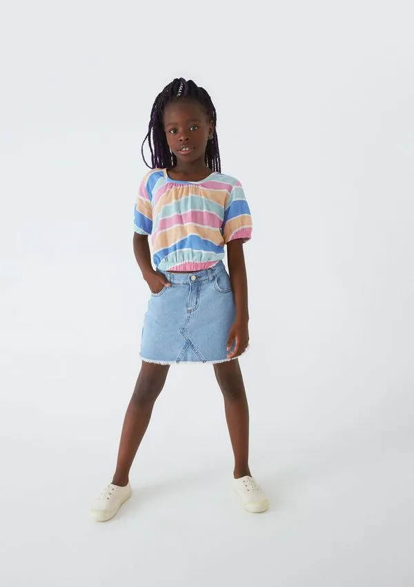 Shorts Saia Jeans Infantil - Azul 008
