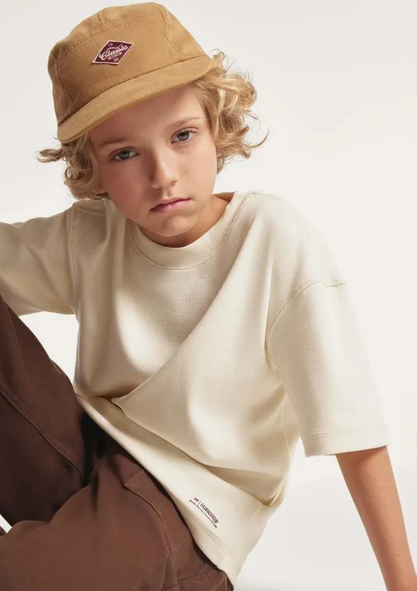 Boné Infantil Unissex Five Panel Bordado - Bege P