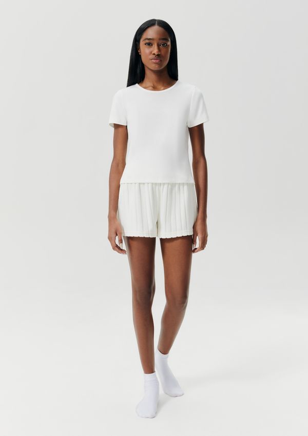 Pijama Curto Feminino Com Shorts Atoalhado - Off white XG