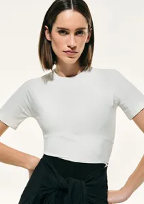 Camiseta Cropped Hering Sports + FRNC - Off white G