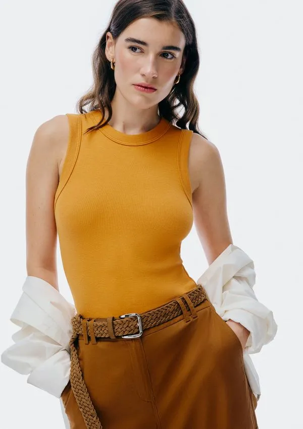 Regata Básica Feminina Slim Neck - Laranja G