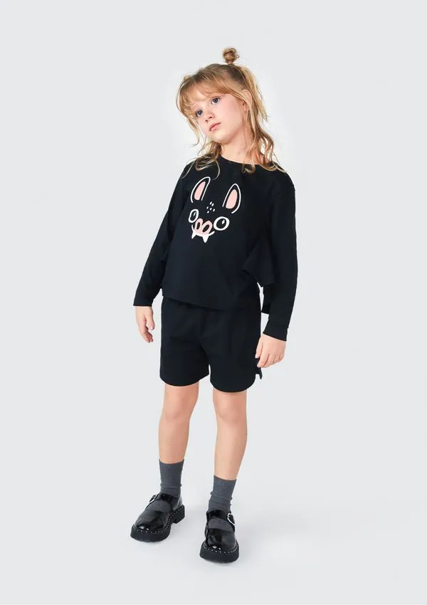Conjunto Infantil Unissex Morceguinho - Preto 006