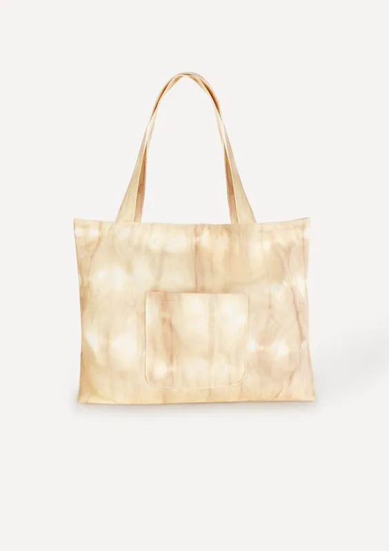 Bolsa Ecobag Em Sarja Tie Dye - Bege UNI