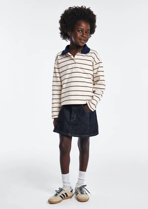 Shorts Saia Jeans Infantil Estonado - Azul 004