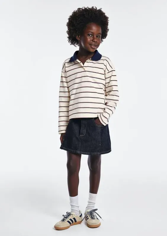 Shorts Saia Jeans Infantil Estonado - Azul 004