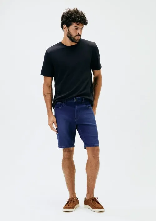 Bermuda Jeans Masculina Reta Soft Touch - Azul 042