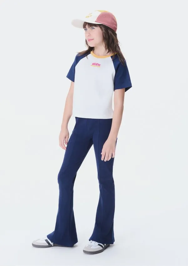 Calça Infantil Menina Flare - Azul 014