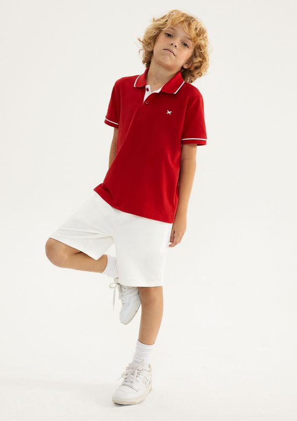 Bermuda Básica Infantil Menino Em Moletom - Off white 012